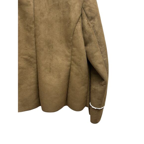 Chico's 1 (US M) Brown Faux Fur Suede Jacket Coat Boho Western Fall Layering - Picture 6 of 7